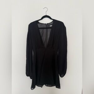 Reformation Size 4 black minidress deep v EUC